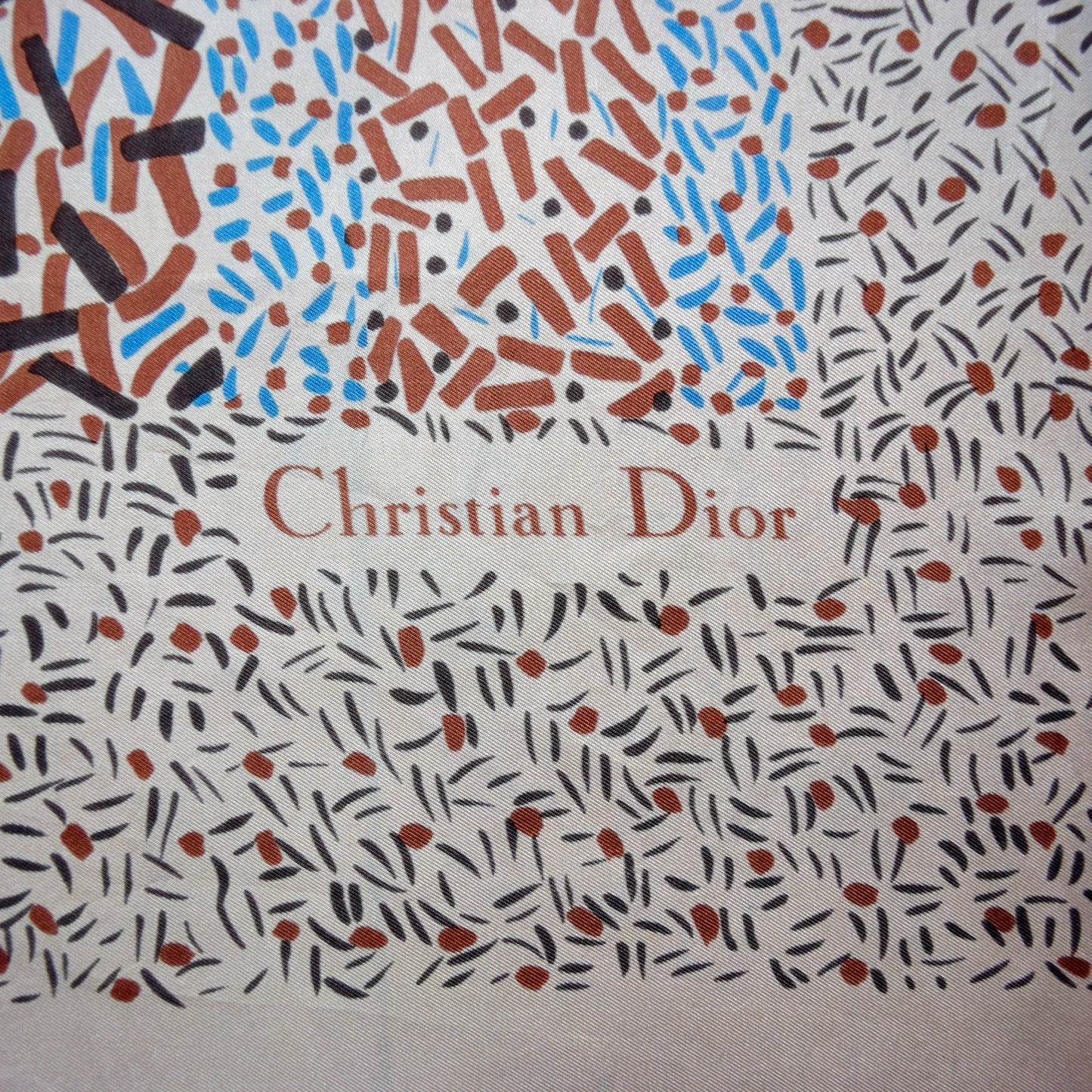 Christian Dior Graphic Print Silk Scarf