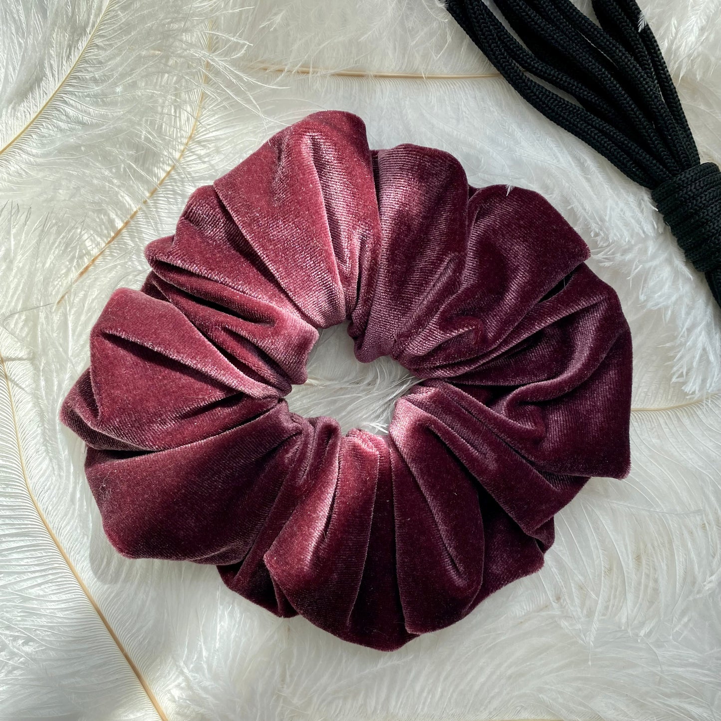 Velvet Scrunchies Gift Set. Black, Pink & Blue Velvet Hair Accessories