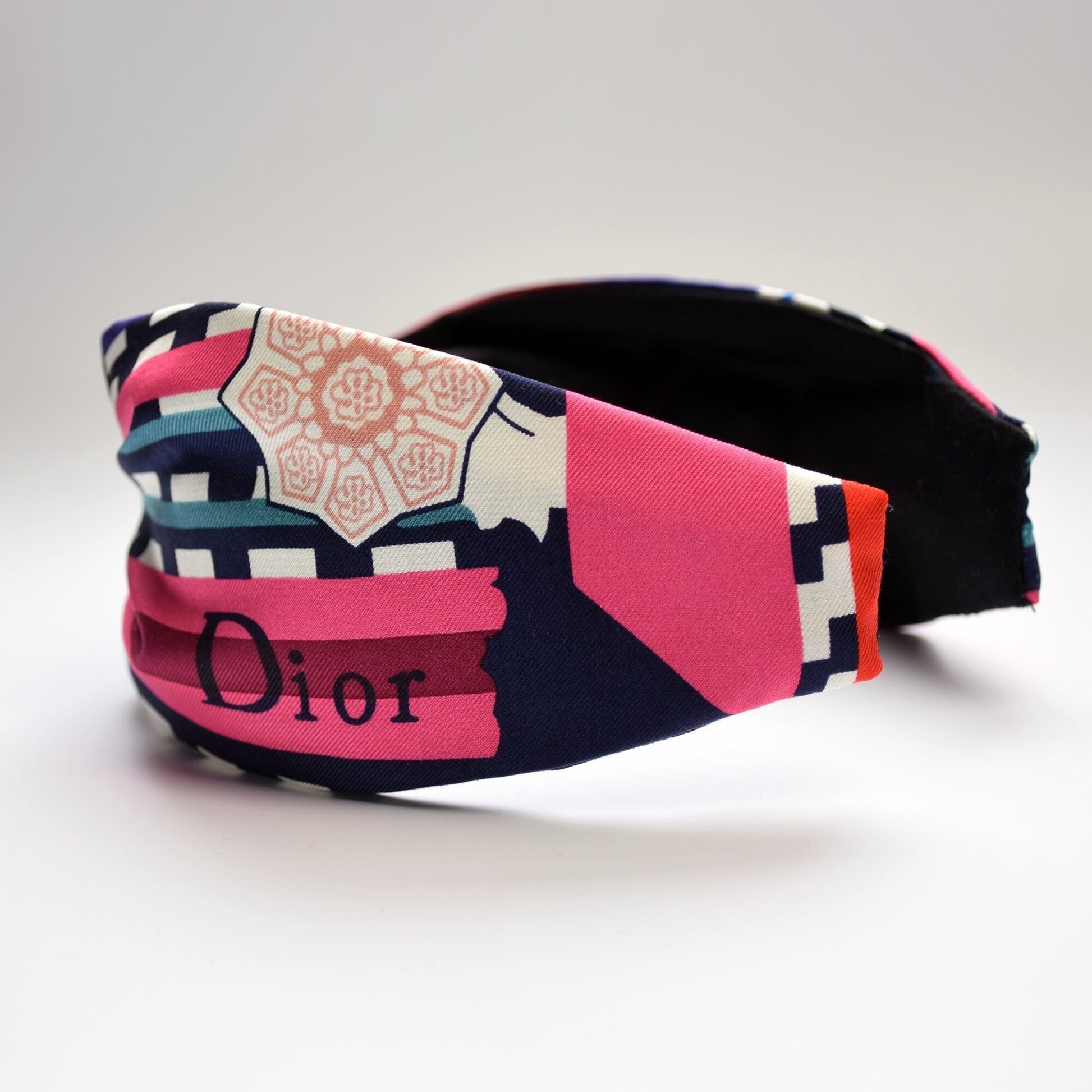 Altered and Upcycled Silk Scarf Christian Dior Headband - 