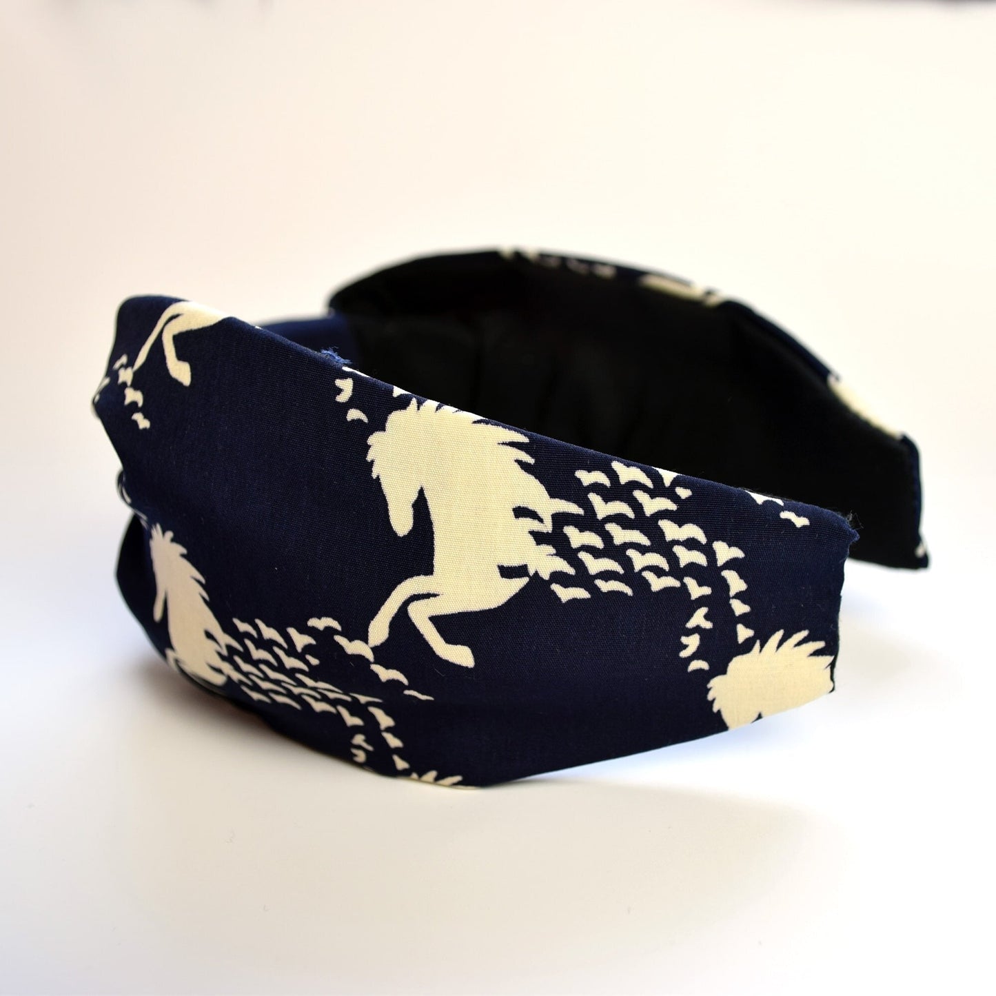 Horse Print Headband in Navy