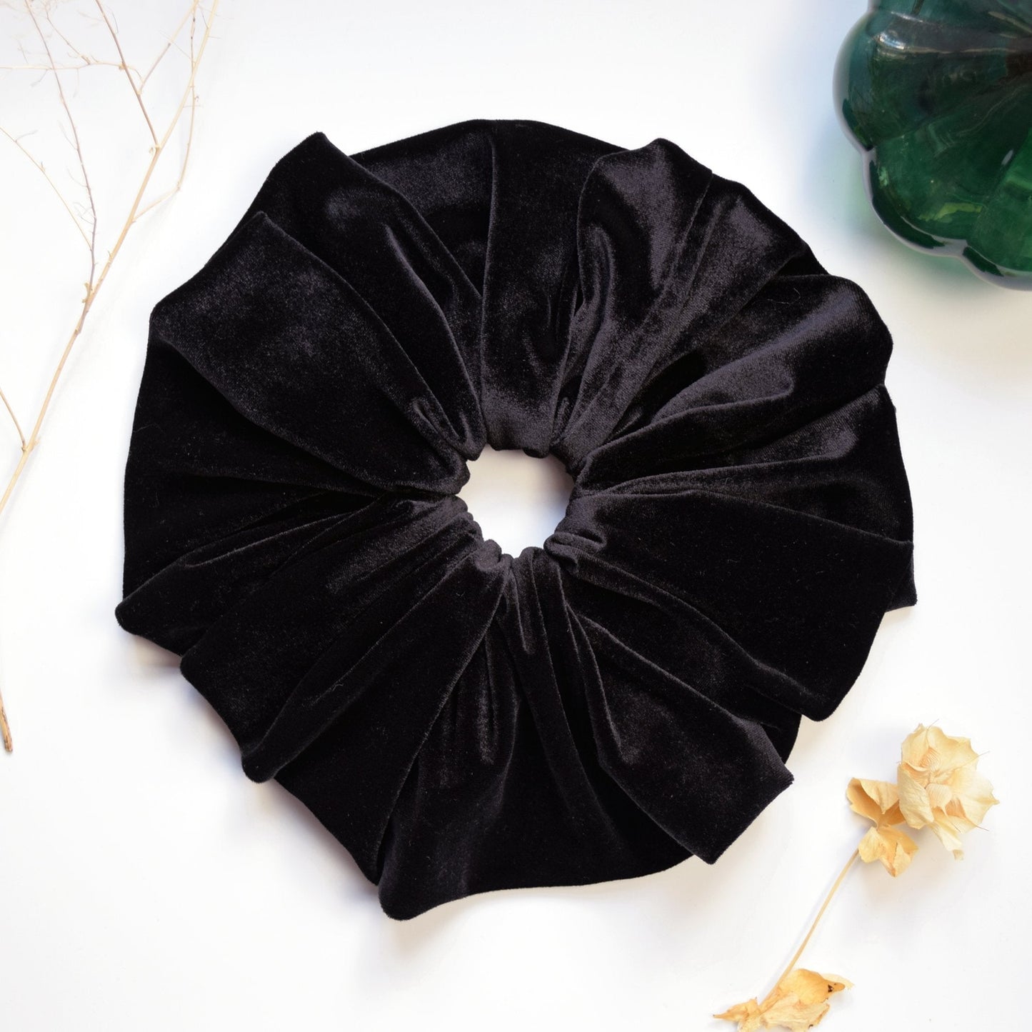 Large Black Velvet Scrunchie Oversized Scrunchie