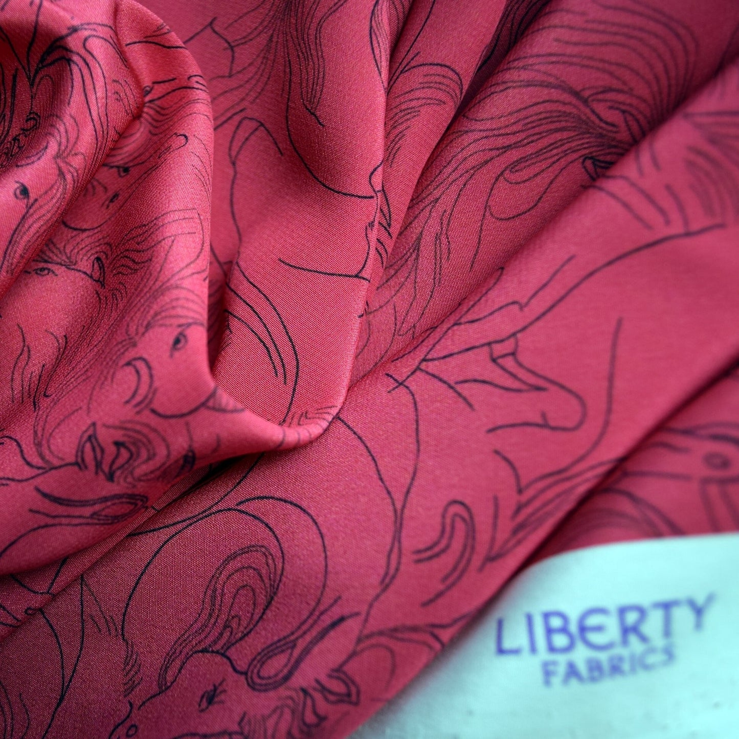 Liberty London Horse Print Silk Scrunchie