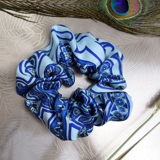 Paisley Silk Scrunchie Recycled Vintage Silk Hair Accessory