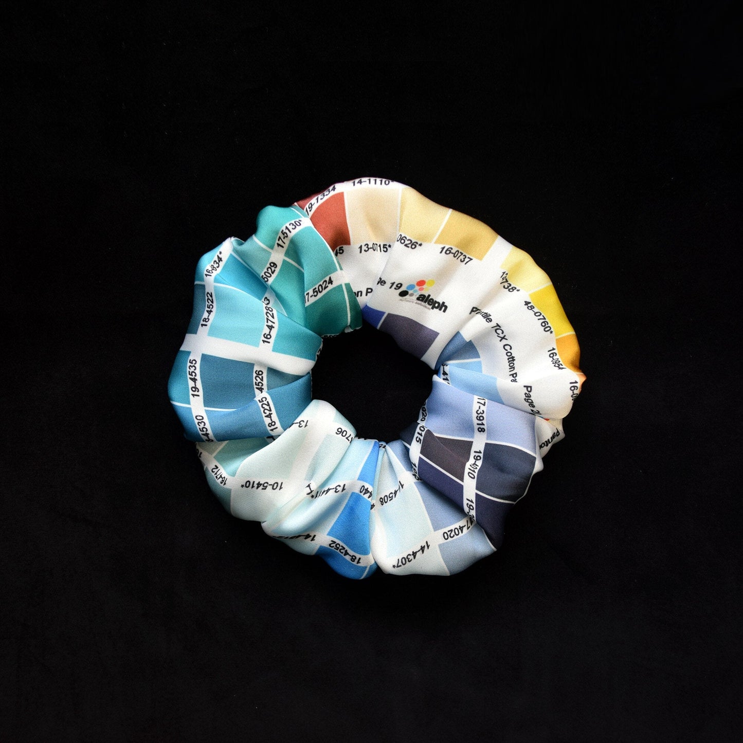 Pantone Blue and Gold - Colour Swatch Satin Scrunchie