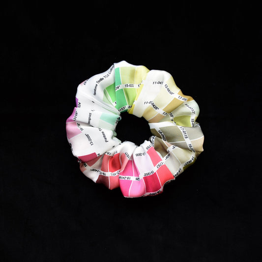 Pantone Green and Pink - Colour Swatch Satin Scrunchie