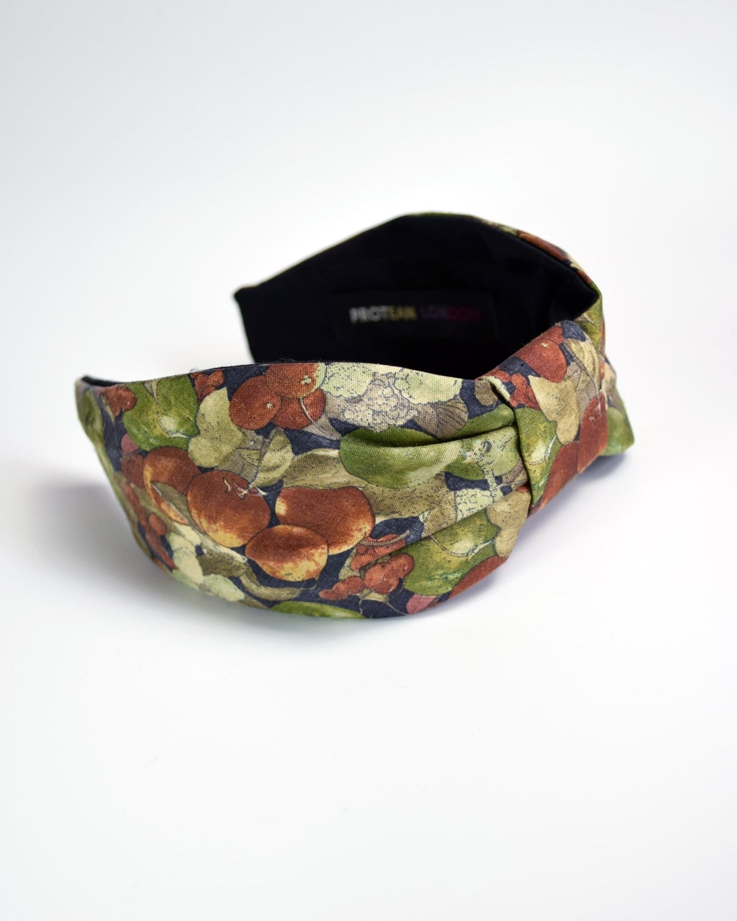 Repurposed YSL Silk Tie Headband Autumn Print Silk Hair 