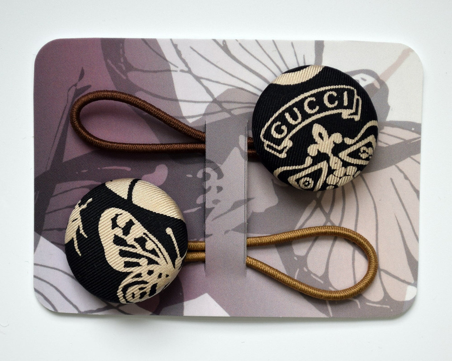 Upcycled and Reworked Gucci Print Silk Hair Bobbles 3