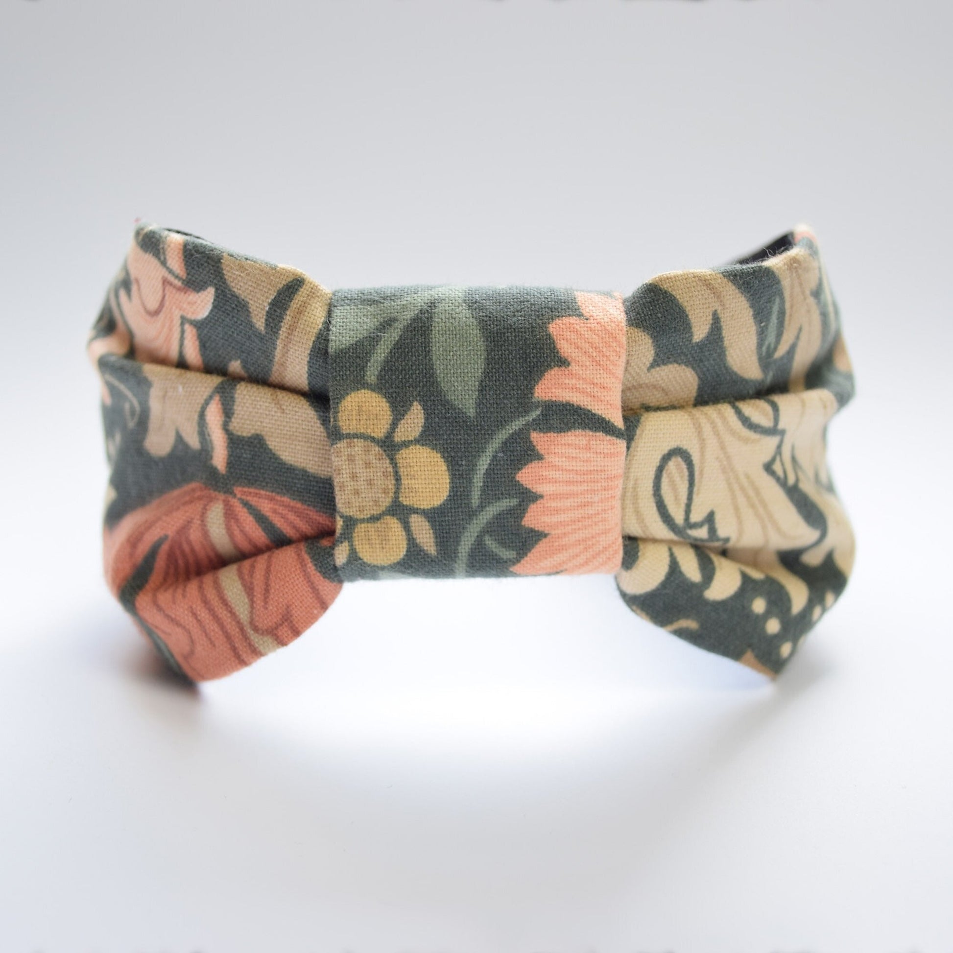 William Morris Floral Print Cotton Headband - Terracotta
